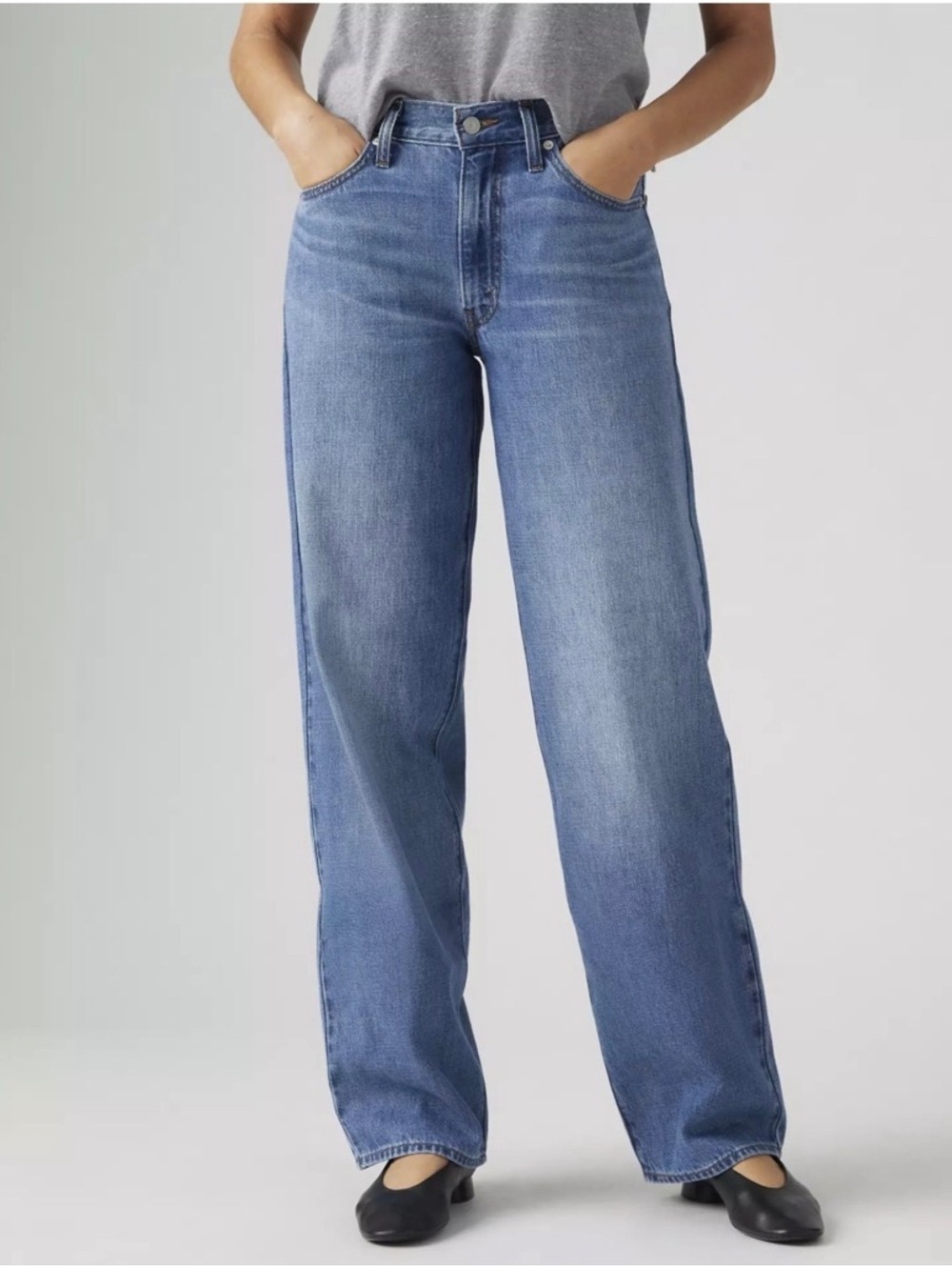 Levi’s Premium Baggy Dad Lightweight Linen Denim Jeans Heavy Check 25x30 NWT